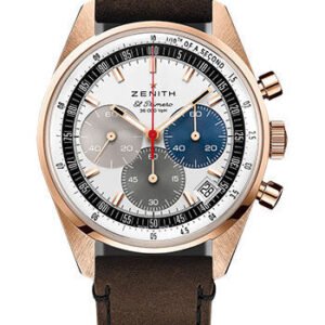 Zenith Chronomaster Original Watch - Rose Gold - White Dial - Leather Strap - 18.3200.3600/69.C901