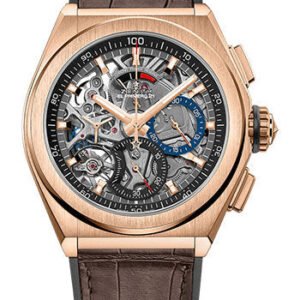 Zenith Defy El Primero 21 Watch - Rose Gold - Openworked Dial - Black Rubber and Alligator Strap - 18.9000.9004/71.R585
