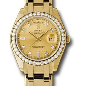 Rolex Yellow Gold Day-Date Special Edition 39 Watch - 40 Diamond Bezel - Champagne Diamond Dial - 18948 chd