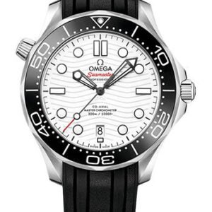 Omega Seamaster Diver 300M Omega Co-Axial Master Chronometer - 42 mm Steel Case - White Dial - Black Rubber Strap - 210.32.42.20.04.001