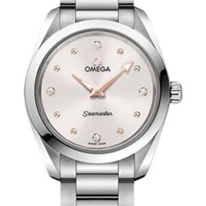 Omega Seamaster Aqua Terra 150M Quartz Watch - 28 mm Steel Case - Shimmer White Diamond Dial - 220.10.28.60.54.001