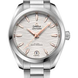 Omega Seamaster Aqua Terra 150M Co-Axial Master Chronometer Watch - 34 mm Steel Case - Waved Silvery Dial - 220.10.34.20.02.001