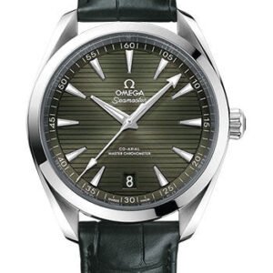 Omega Seamaster Aqua Terra 150M OMEGA Co-Axial Master Chronometer - 41 mm Steel Case - Green Dial - Green Leather Strap - 220.13.41.21.10.001