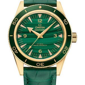 Omega Seamaster 300 Omega Co-Axial Master Chronometer - 41 mm Yellow Gold Case - Deep Green Dial - Green Leather Strap - 234.63.41.21.99.001