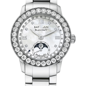 Blancpain Ladybird Quantieme Complet Mother of Pearl White Gold Diamond Ladies Watch - 2360 1991A 75A
