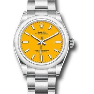 Rolex Oyster Perpetual 31 Watch - Domed Bezel - Yellow Index Dial - Oyster Bracelet - 2020 Release - 277200 yio
