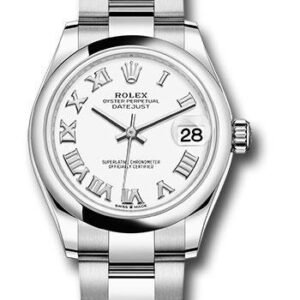 Rolex Steel and White Gold Datejust 31 Watch - Domed Bezel - White Roman Dial - Oyster Bracelet - 2020 Release - 278240 wro
