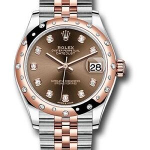 Rolex Steel and Everose Gold Datejust 31 Watch - 24 Diamond Bezel - White Roman Dial - Jubilee Bracelet - 278341RBR chodj