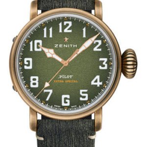 Zenith Pilot Type 20 Adventure Watch - Bronze - Khaki Green Grained Dial - Khaki Green Matrix Calfskin Strap - 29.2430.679/63.I001