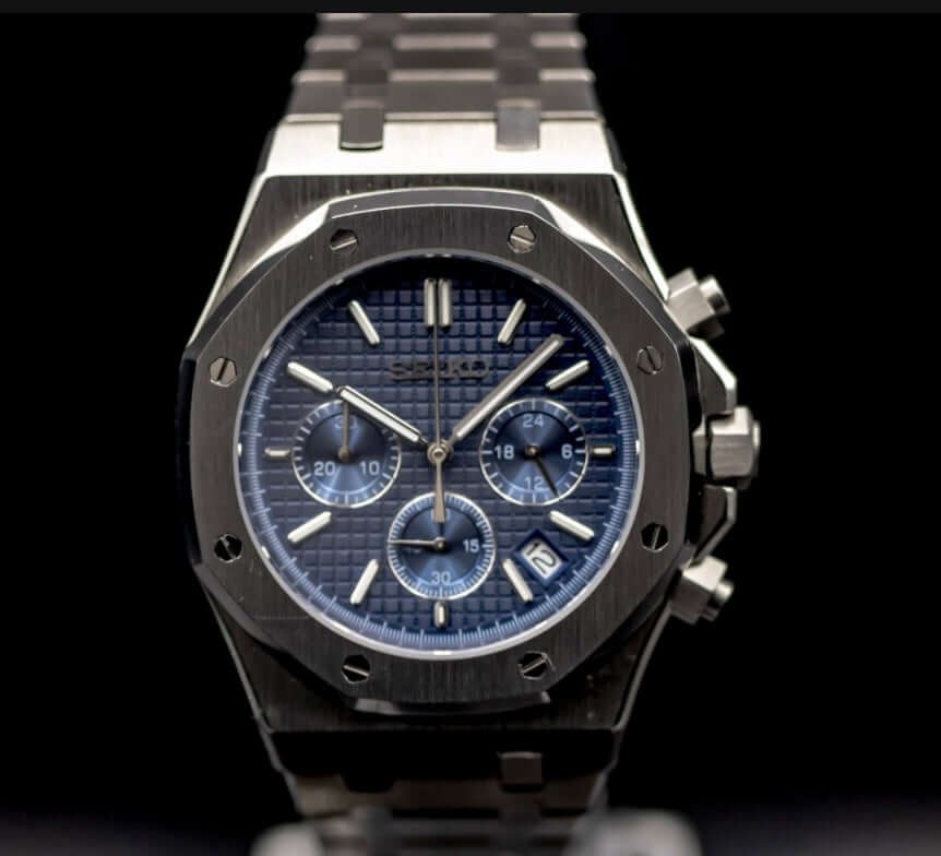 Seiko Mod Blue Oak Chronograph