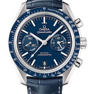 Omega Speedmaster Moonwatch Co-Axial Chronograph Watch - 44.25 mm Steel Case - Blue Tachymeter Bezel - Blue Dial - Blue Leather Strap - 311.93.44.51.03.001
