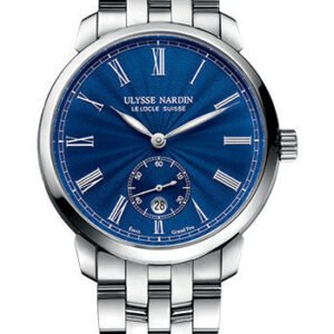 Ulysse Nardin Classico Manufacture 40 mm - Steel Case - Blue Enamel Dial - Steel Bracelet