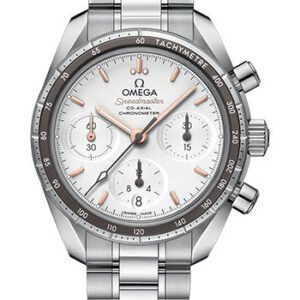 Omega Speedmaster 38 Co-Axial Chronograph Watch - 38 mm Steel Case - Silvery Dial - 324.30.38.50.02.001