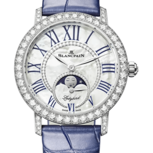 Blancpain Ladybird Colors Phases de Lune White Gold Blue Alligator Ladies Watch - 3662 1954 55B