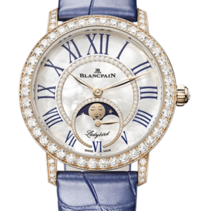 Blancpain Ladybird Colors Phases de Lune Red Gold Blue Alligator Ladies Watch - 3662 2954 55B