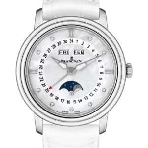 Blancpain Ladybird Quantieme Complet Steel Mother of Pearl Alligator Ladies Watch - 3663 1154 55B