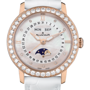Blancpain Ladybird Quantieme Complet Red Gold Diamond White Alligator Ladies Watch - 3663 2954 55B