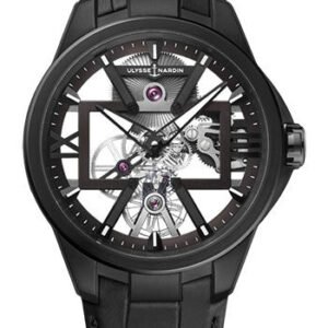 Ulysse Nardin Skeleton X 42 mm Beware of Blast - Titanium Case - Black Dial - Leather Strap
