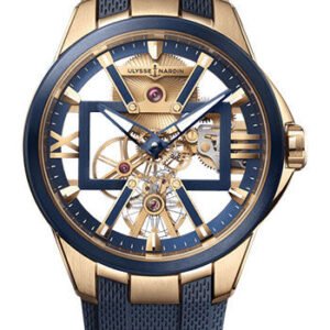 Ulysse Nardin Skeleton X 42 mm Beware of Blast - Rose Gold Case - Blue Dial - Rubber Strap
