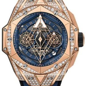 Hublot Big Bang Sang Bleu II King Gold Blue Pave Watch - 45 mm - Blue Dial-418.OX.5108.RX.1604.MXM20