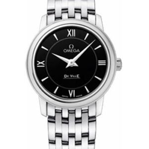 Omega De Ville Prestige Quartz Watch - 27.4 mm Steel Case - Black Dial - 424.10.27.60.01.001