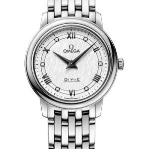 Omega De Ville Prestige Quartz Watch - 27.4 mm Steel Case - White Silvery Dial - 424.10.27.60.52.002