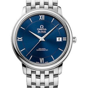 Omega De Ville Prestige Co-Axial Watch - 36.8 mm Steel Case - Blue Dial - 424.10.37.20.03.001