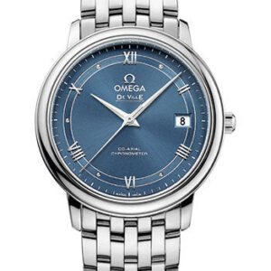 Omega De Ville Prestige Co-Axial Watch - 36.8 mm Steel Case - Blue Dial - 424.10.37.20.03.002
