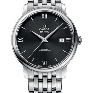 Omega De Ville Prestige Co-Axial Watch - 39.5 mm Steel Case - Black Dial - 424.10.40.20.01.001