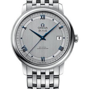 Omega De Ville Prestige Co-Axial Watch - 39.5 mm Steel Case - Rhodium-Silvery Dial - 424.10.40.20.02.001