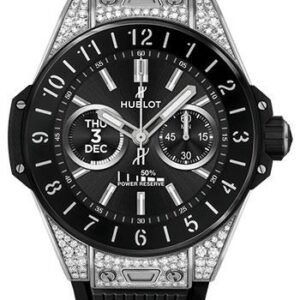 Hublot Big Bang e Titanium Diamonds Watch - 42 mm - Digital Hublot Dial - Black Rubber Strap-440.NX.1106.RX.1704