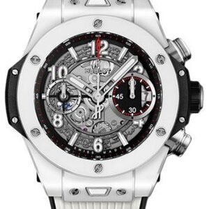 Hublot Big Bang Unico White Ceramic 42mm Watch - 42 mm - Black Skeleton Dial-441.HX.1170.RX