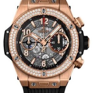 Hublot Big Bang Unico King Gold Diamonds 42mm Watch - 42 mm - Black Skeleton Dial-441.OX.1180.RX.1104