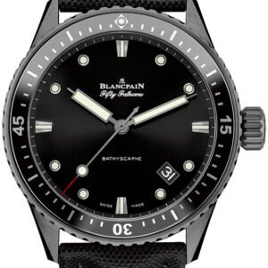 Blancpain Fifty Fathoms Bathyscaphe Black Ceramic Sail-Canvas Men's Watch - 5000 0130 B52A