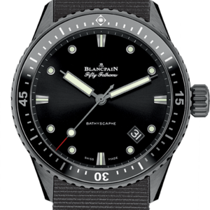 Blancpain Fifty Fathoms Bathyscaphe Ceramic Grey NATO Men's Watch - 5000 0130 NABA