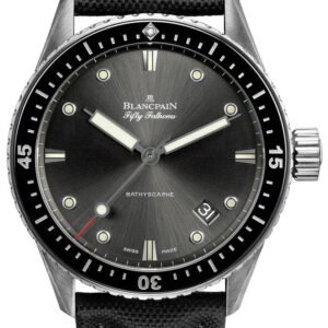 Blancpain Fifty Fathoms Bathyscaphe 43mm Black Sail-Canvas Men's Watch - 5000 1110 B52A