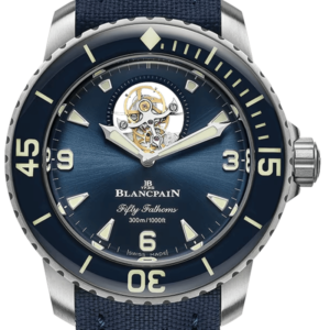 Blancpain Fifty Fathoms Tourbillon 8 Jours Titanium Blue Canvas Men's Watch - 5025 12B40 O52B
