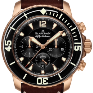 Blancpain Fifty Fathoms Chronographe Flyback Red Gold Leather Men's Watch - 5085FA 3630 63B