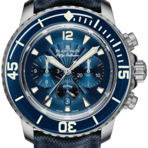 Blancpain Fifty Fathoms Chronographe Flyback Steel Blue Sail-Canvas Men's Watch - 5085FB 1140 52B