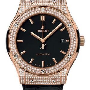 Hublot Classic Fusion King Gold Pave Watch - 45 mm - Black Dial-511.OX.1181.LR.1704