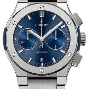 Hublot Classic Fusion Blue Chronograph Titanium Bracelet Watch-520.NX.7170.NX