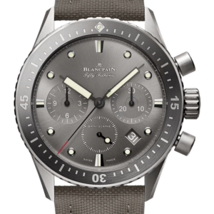 Blancpain Fifty Fathoms Bathyscaphe Chronographe Flyback Titanium Grey Canvas Men's Watch - 5200 1210 G52A