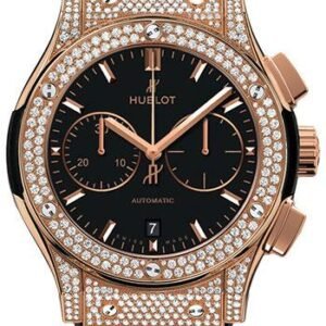 Hublot Classic Fusion Chronograph Gold Pave Watch-521.OX.1181.LR.1704