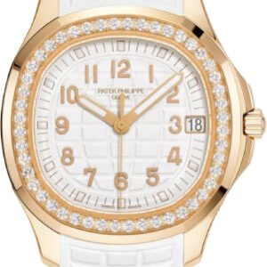 Patek Philippe Aquanaut 38.8mm Luce Rose Gold White Dial Diamond Bezel - 5268/200R-001