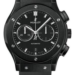 Hublot Classic Fusion Chronograph Black Magic Watch - 42 mm - Black Dial - Black Lined Rubber Strap-541.CM.1171.RX