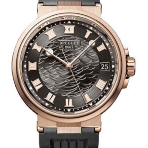Breguet Marine 5517 - Rose Gold Case - Black Dial - Black Rubber Strap - 5517BR/G3/5ZU