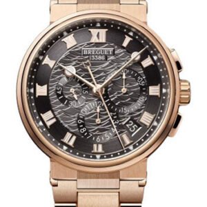 Breguet Marine Chronographe 5527 - Rose Gold Case - Black Dial - Bracelet - 5527BR/G3/RW0