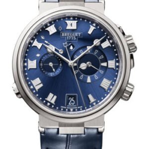 Breguet Marine Alarme Musicale 5547 - Titanium Case - Blue Dial - Blue Leather Strap - 5547TI/Y1/9ZU