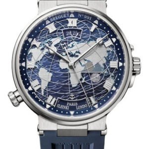 Breguet Marine Hora Mundi 5557 - White Gold Case - Blue Dial - Blue Rubber Strap - 5557BB/YS/5WV