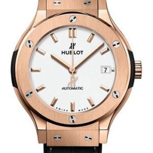 Hublot Classic Fusion King Gold Opalin Watch - 38 mm - Opaline Ed Dial - Black Rubber and Leather Strap-565.OX.2611.LR
